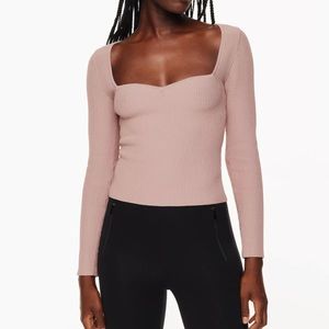 Aritzia sculpt knit sweetheart long sleeve